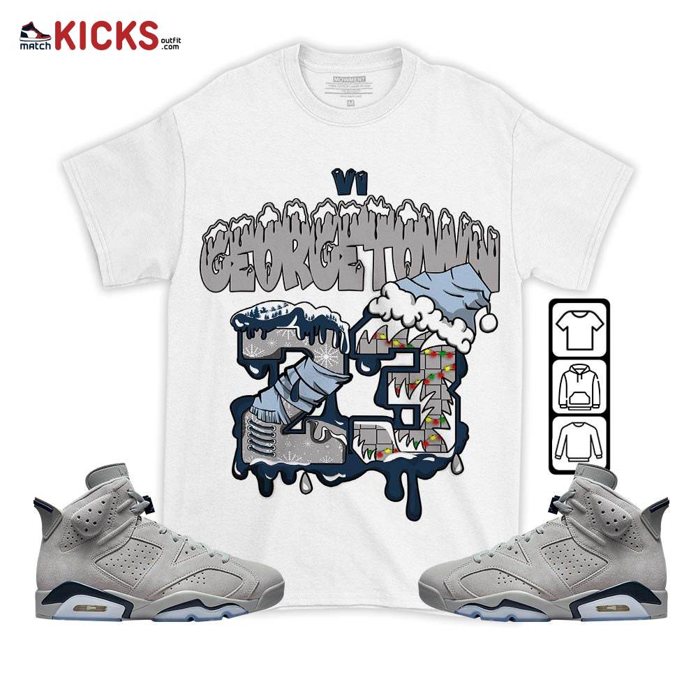 Drip Number 23 Noel Sneaker Shirt Match Georgetown 6s, Jordan 6 Retro Georgetown MKO T-Shirt