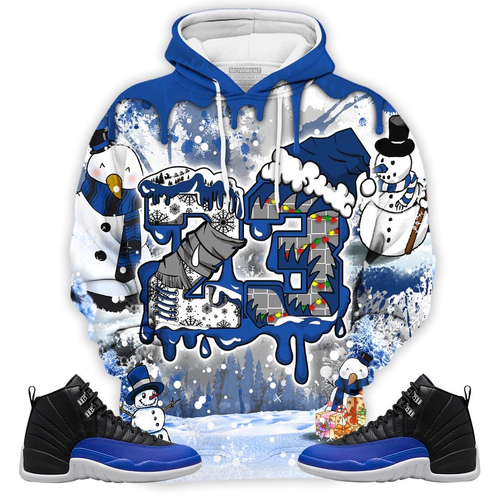 Drip Number 23 Noel Sneaker Shirt Match Hyper Royal 12S, Jordan 12 Hyper Royal Hoodie Sweatshirt Tee All Over Print MKO Shirt