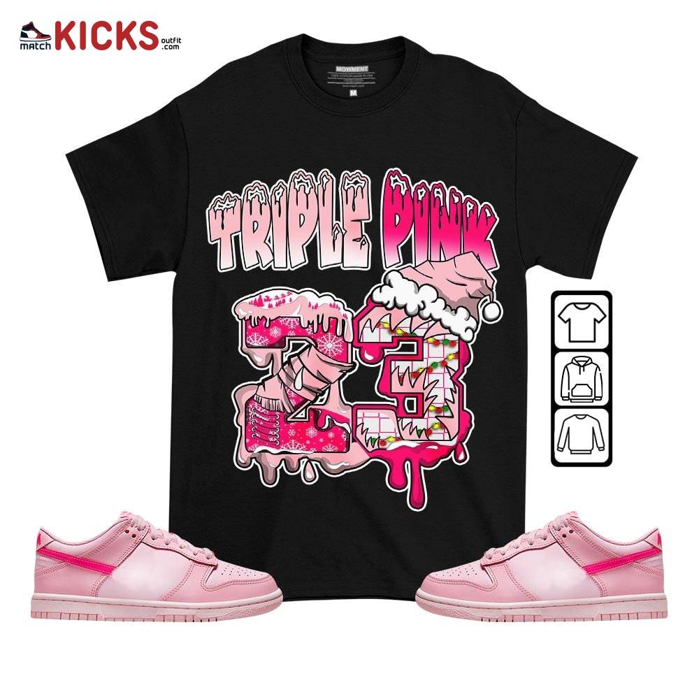 Drip Number 23 Noel Sneaker Shirt Match Low Triple Pink, Dunk Low Triple Pink MKO T-Shirt