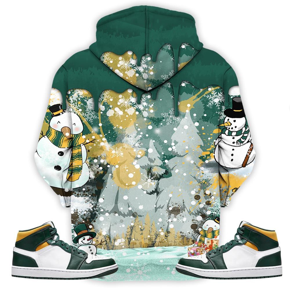 Drip Number 23 Noel Sneaker Shirt Match Mid Sonics 1S, Jordan 1 Mid Sonics Noble Green Pollen Hoodie Sweatshirt Tee All Over Print MKO Shirt
