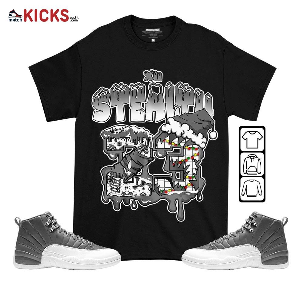 Drip Number 23 Noel Sneaker Shirt Match Retro Stealth 12s, Jordan 12 Retro Stealth MKO T-Shirt