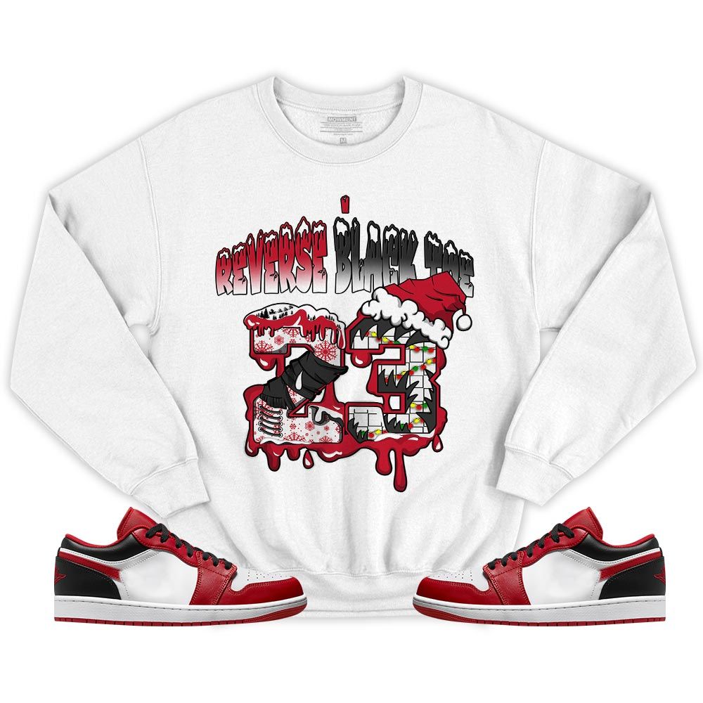 Drip Number 23 Noel Sneaker Shirt Match Reverse Black Toe 1s, Jordan 1 Low Reverse Black Toe MKO T-Shirt Drip Number 23 Noel Sneaker Shirt Match Reverse Black Toe 1s, Jordan 1 Low Reverse Black Toe MKO T-Shirt