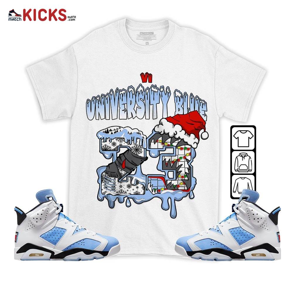 Drip Number 23 Noel Sneaker Shirt Match University Blue 6s, Jordan 6 University Blue MKO T-Shirt Drip Number 23 Noel Sneaker Shirt Match University Blue 6s, Jordan 6 University Blue MKO T-Shirt