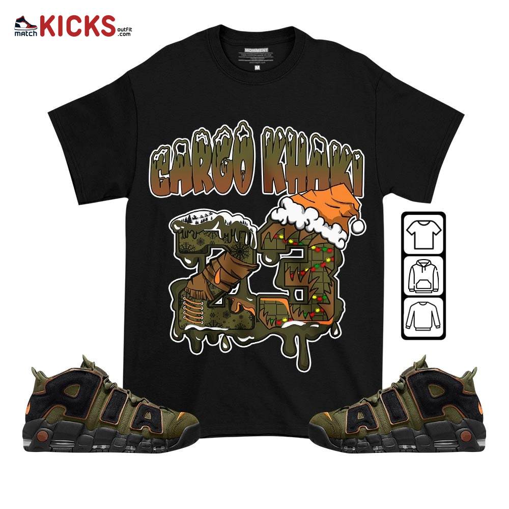 Drip Number 23 Noel Sneaker Shirt Match Uptempo Cargo Khaki, Air More Uptempo Cargo Khaki MKO T-Shirt