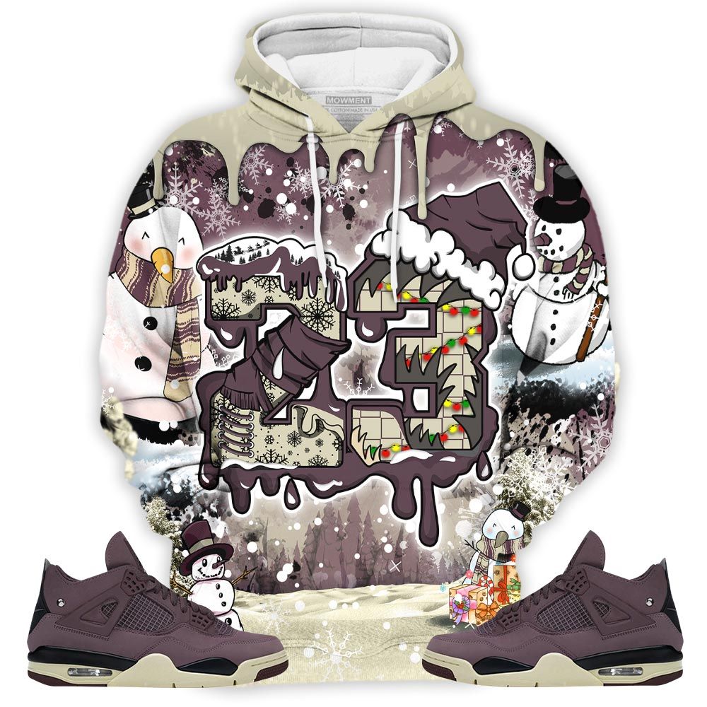 Drip Number 23 Noel Sneaker Shirt Match Violet Ore 4S, Jordan 4 A Ma Maniere Violet Ore Hoodie Sweatshirt Tee All Over Print MKO Shirt