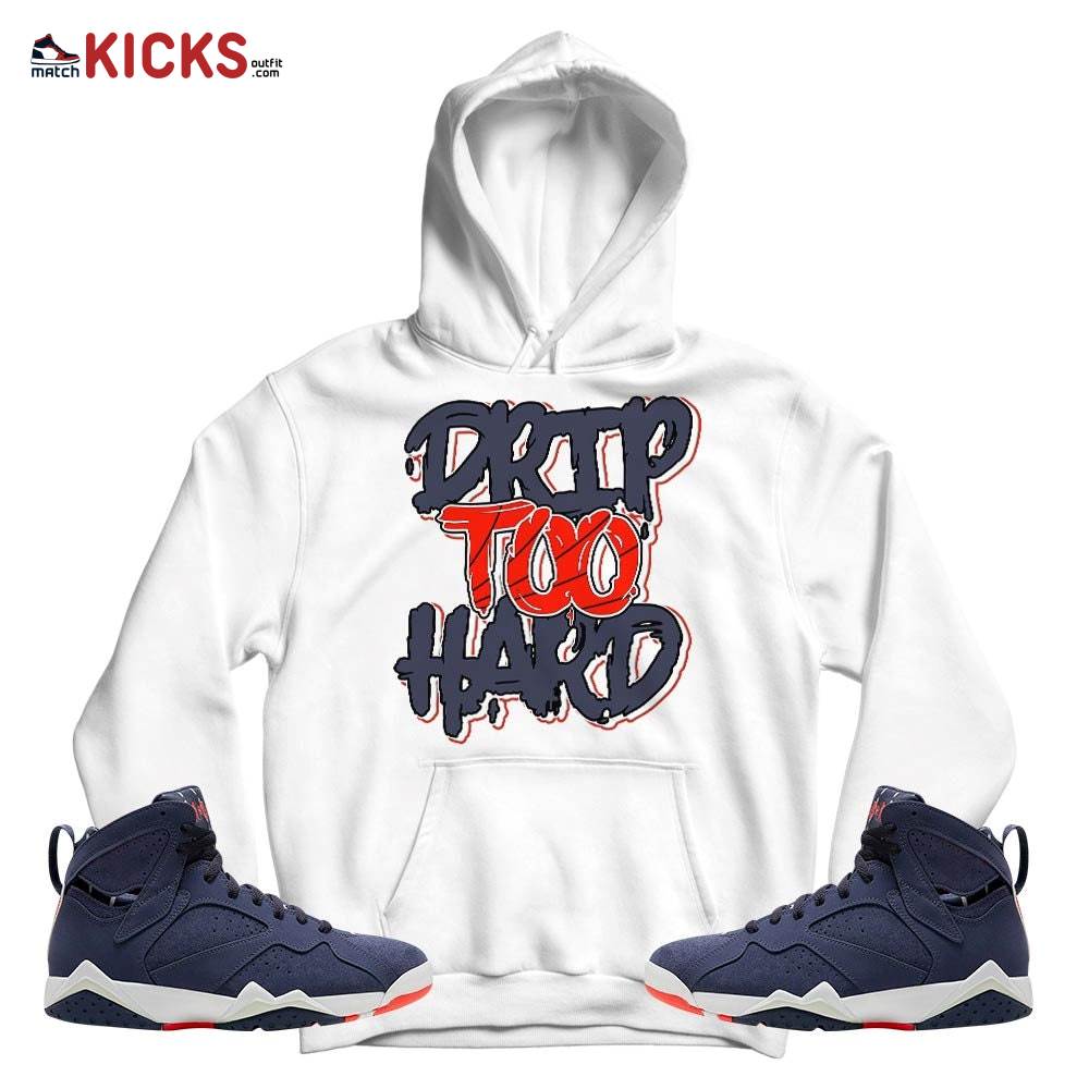 Drip Too Hard Sneaker Shirt Match 7 Neutral Indigo, Jordan 7 Quai 54 MKO T-Shirt Drip Too Hard Sneaker Shirt Match 7 Neutral Indigo, Jordan 7 Quai 54 MKO T-Shirt