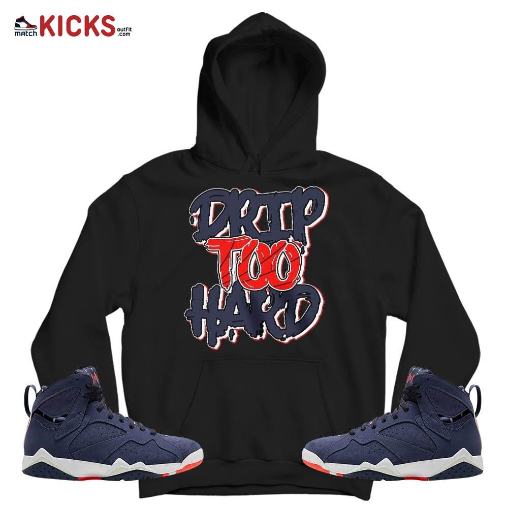 Drip Too Hard Sneaker Shirt Match 7 Neutral Indigo, Jordan 7 Quai 54 MKO T-Shirt Drip Too Hard Sneaker Shirt Match 7 Neutral Indigo, Jordan 7 Quai 54 MKO T-Shirt