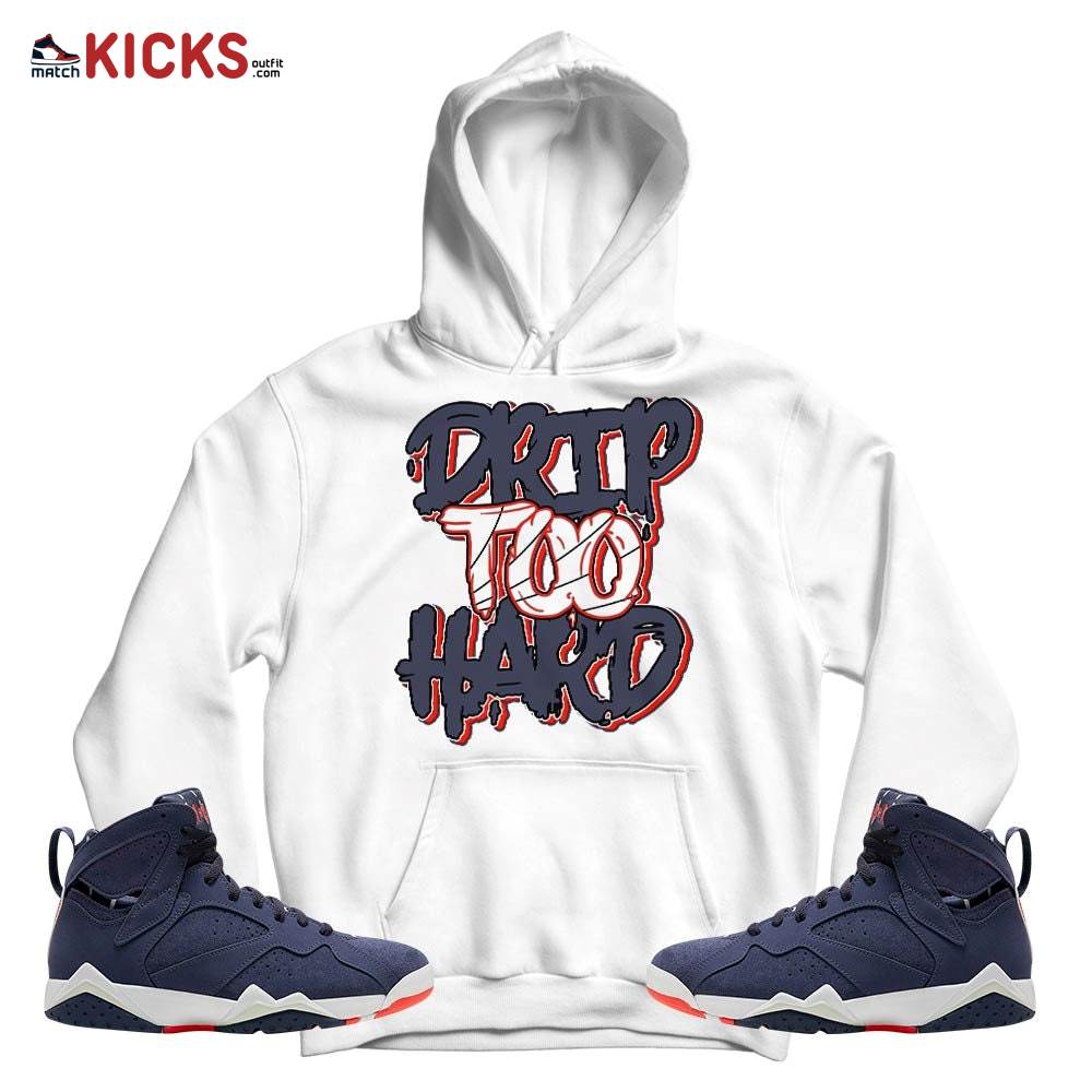 Drip Too Hard Sneaker Shirt Match 7 Neutral Indigo, Jordan 7 Quai 54 MKO T-Shirt Drip Too Hard Sneaker Shirt Match 7 Neutral Indigo, Jordan 7 Quai 54 MKO T-Shirt