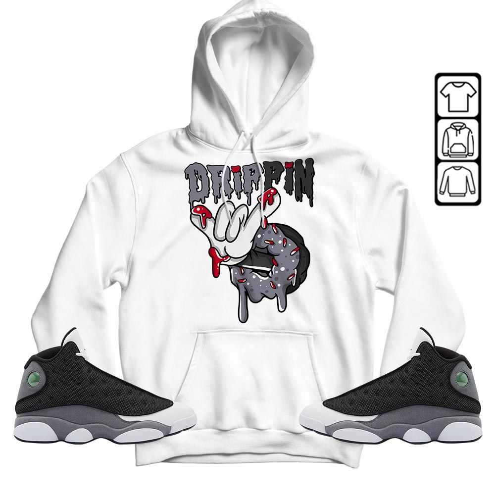 Drippin Donuts Sneaker Shirt Match Black Flint 13s, Jordan Retro 13 Black Flint MKO T-Shirt