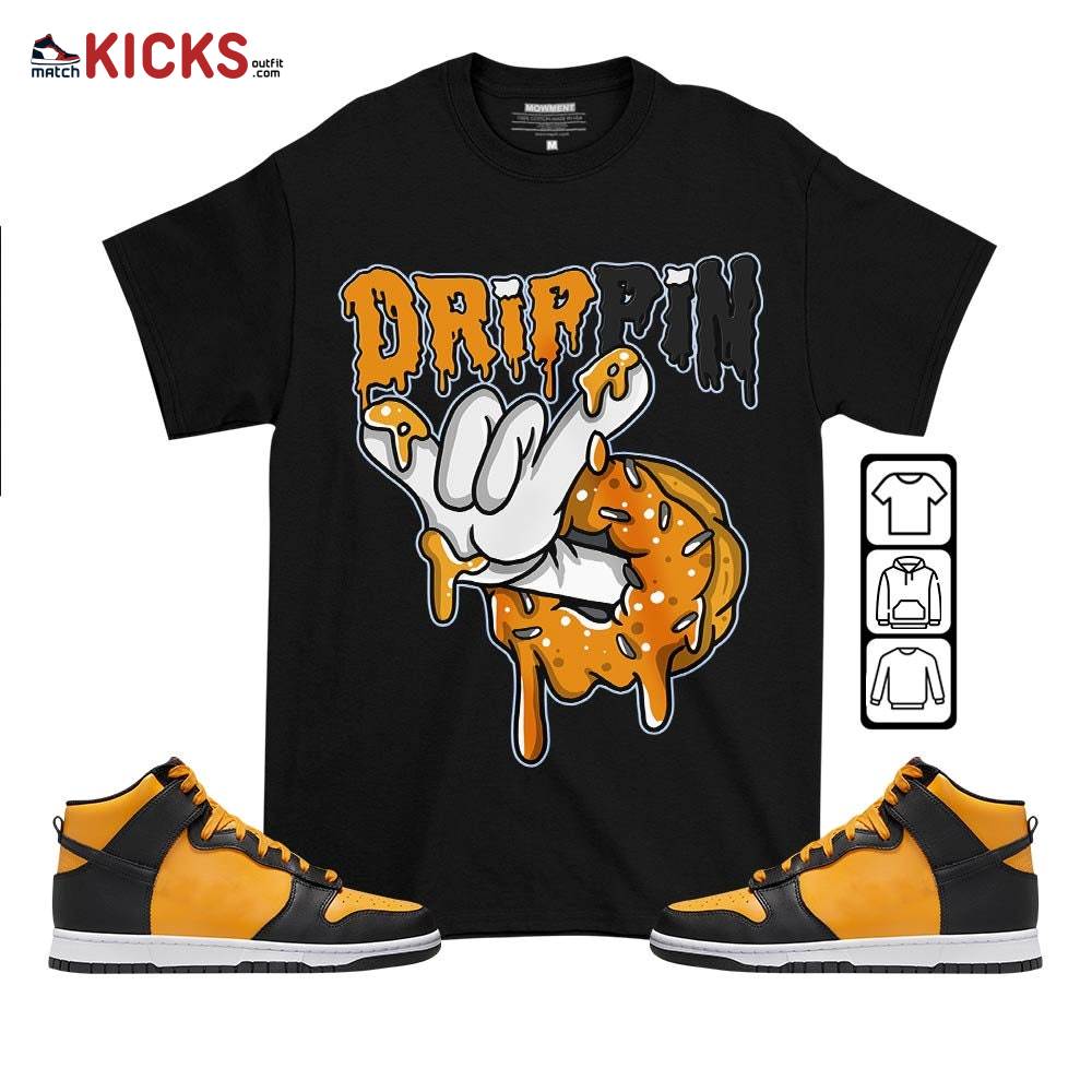 Drippin Donuts Sneaker Shirt Match Dunk Reverse Goldenrod, Dunk High Bruce Lee MKO T-Shirt