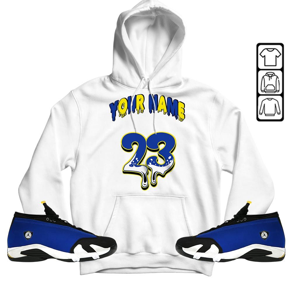 Dripping 23 Custom Sneaker Shirt Match 2023 Blue Laney 14s, Jordan 14 Laney MKO Hoodie Dripping 23 Custom Sneaker Shirt Match 2023 Blue Laney 14s, Jordan 14 Laney MKO Hoodie
