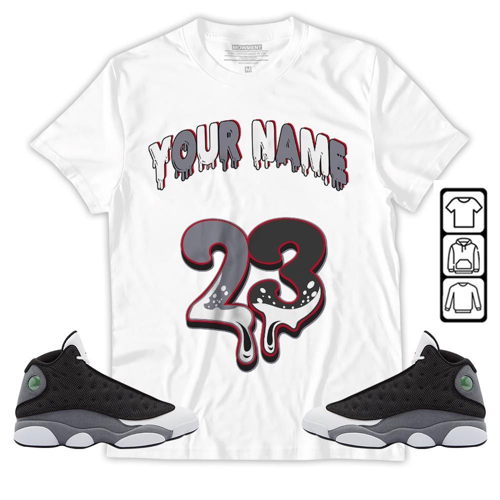Dripping 23 Custom Sneaker Shirt Match Black Flint 13s, Jordan Retro 13 Black Flint MKO Hoodie