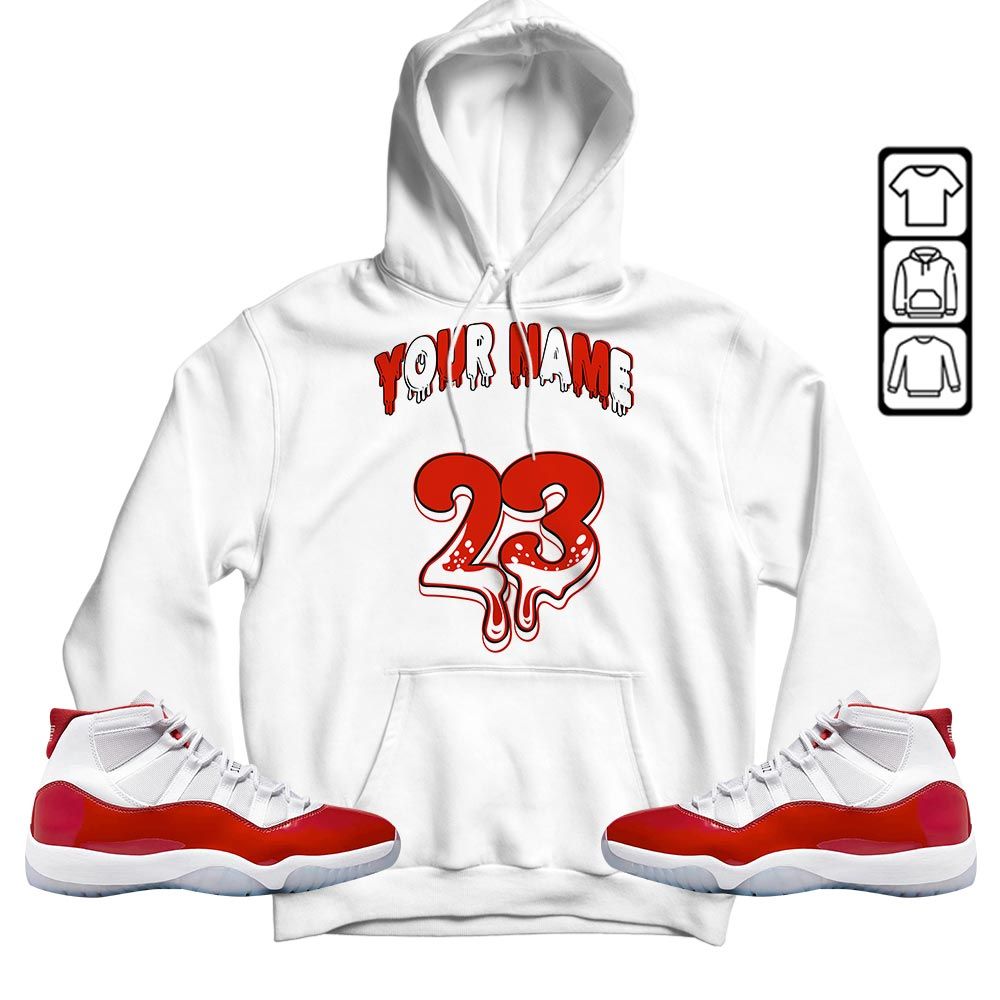 Dripping 23 Custom Sneaker Shirt Match Cherry 11s, Jordan 11 Retro Cherry MKO T-Shirt