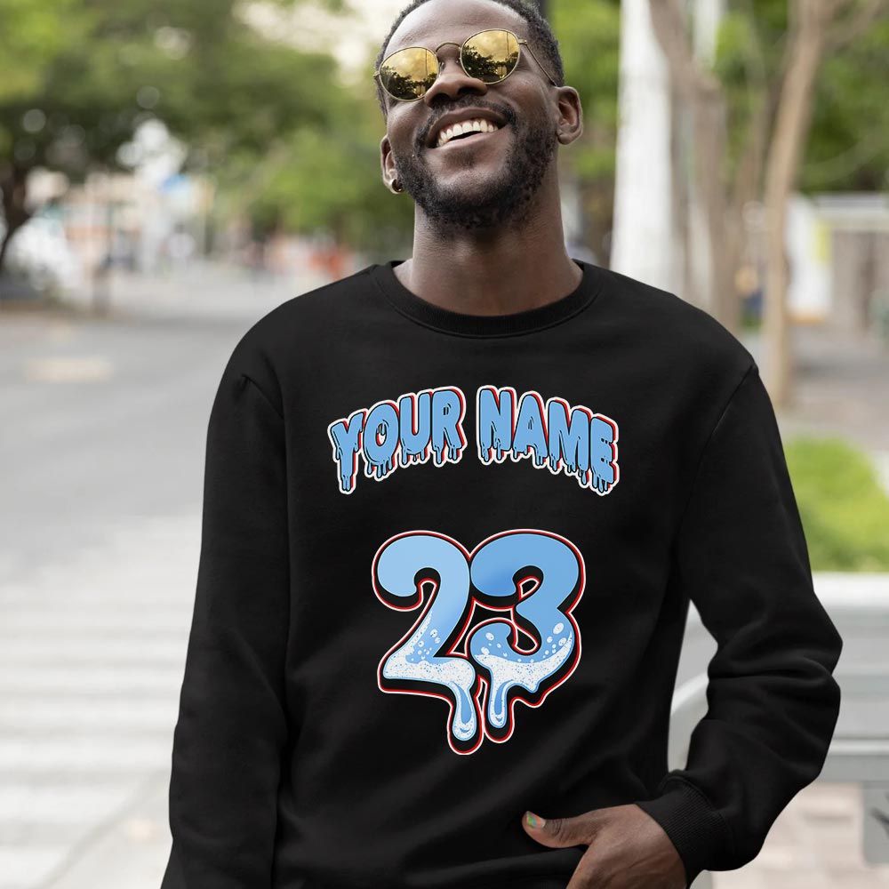 Dripping 23 Custom Sneaker Shirt Match Retro University Blue 5s, Jordan 5 University Blue MKO T-Shirt Dripping 23 Custom Sneaker Shirt Match Retro University Blue 5s, Jordan 5 University Blue MKO T-Shirt