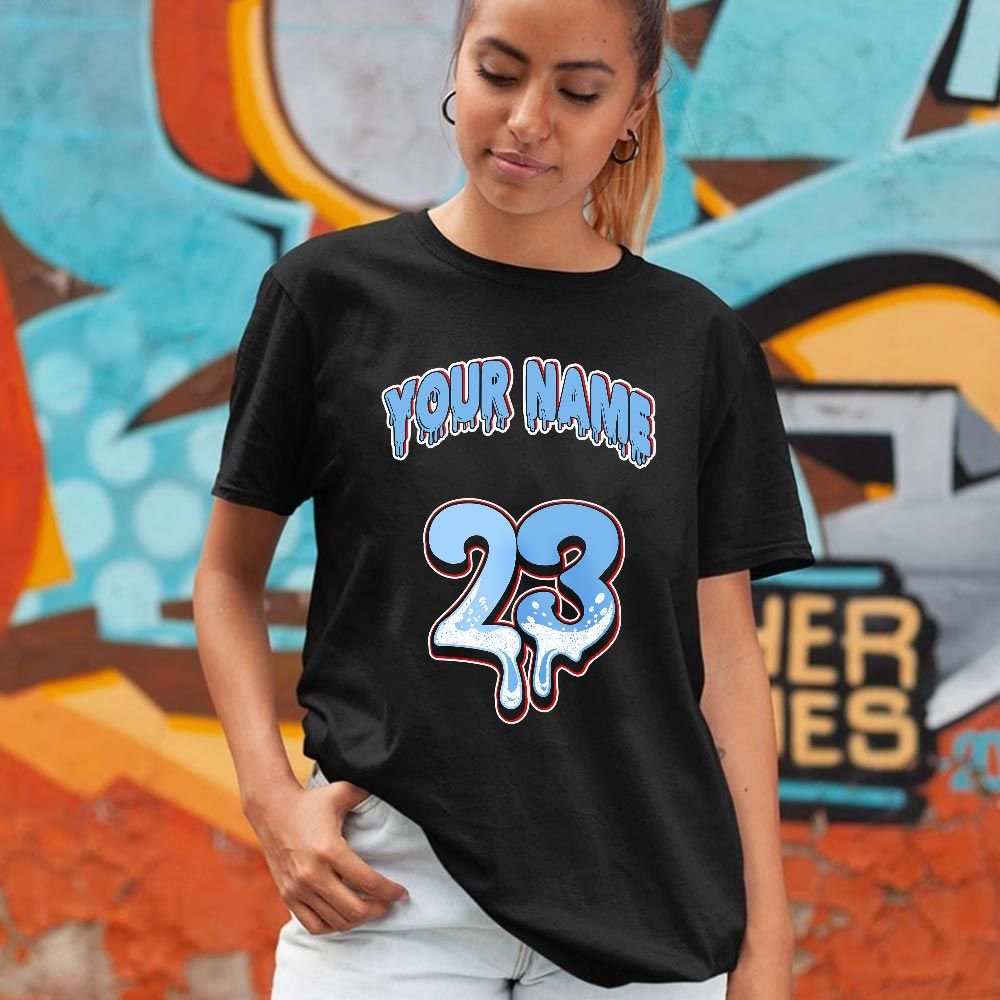 Dripping 23 Custom Sneaker Shirt Match Retro University Blue 5s, Jordan 5 University Blue MKO T-Shirt Dripping 23 Custom Sneaker Shirt Match Retro University Blue 5s, Jordan 5 University Blue MKO T-Shirt