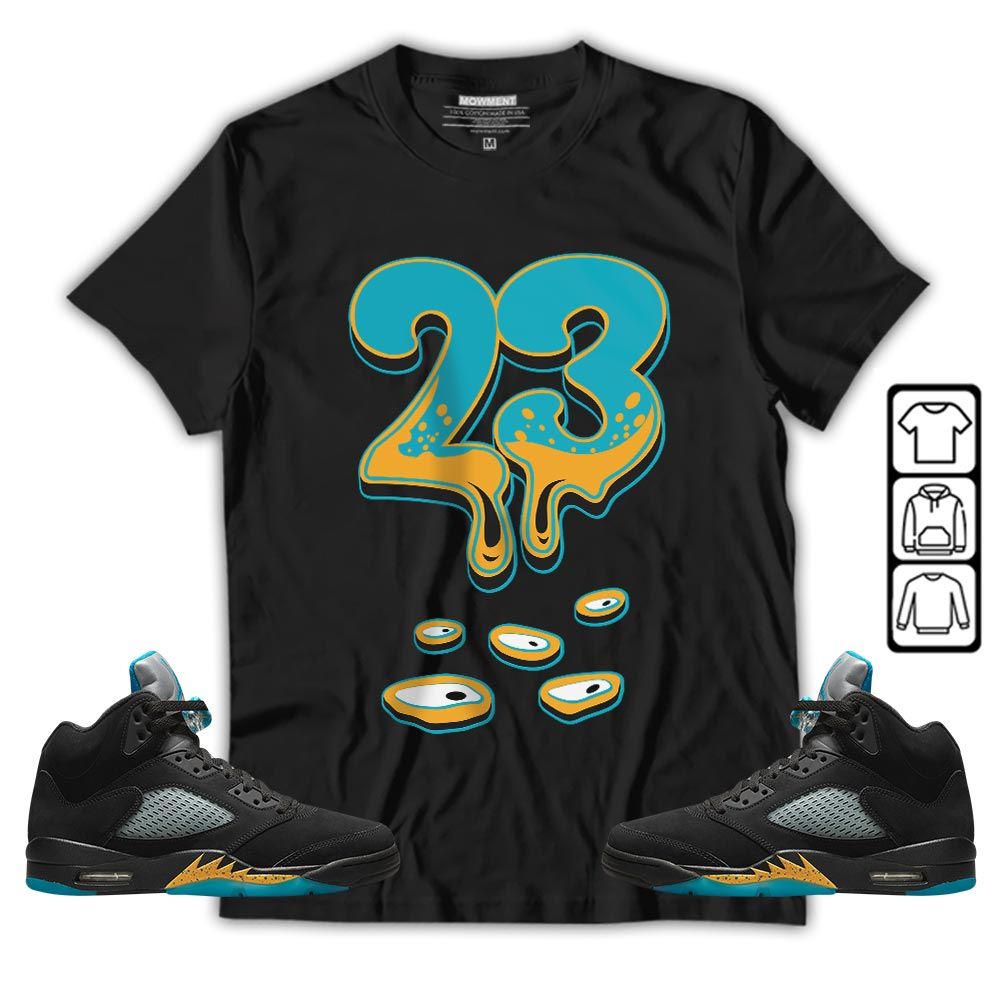 Dripping 23 Sneaker Shirt Match 2023 Retro Aqua 5s, Jordan 5 Aqua MKO T-Shirt