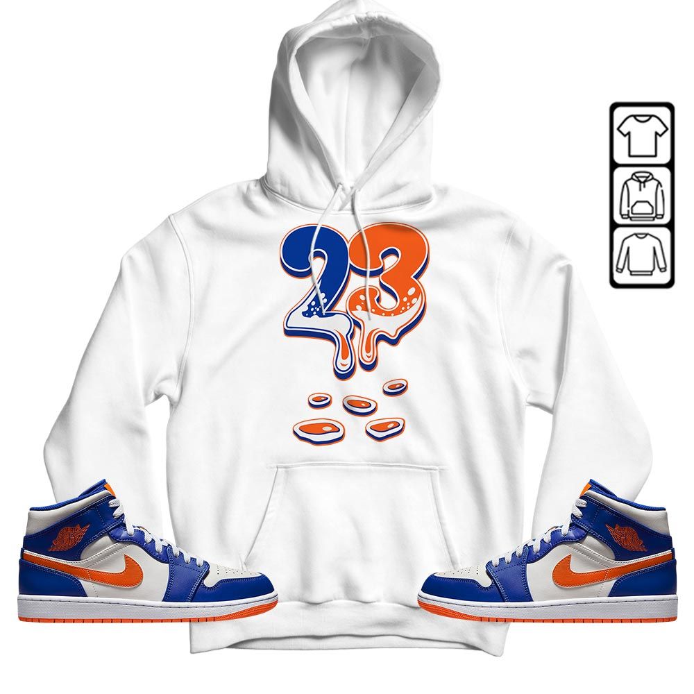 Dripping 23 Sneaker Shirt Match Mid Knicks 1s, Jordan 1 Mid Knicks MKO T-Shirt