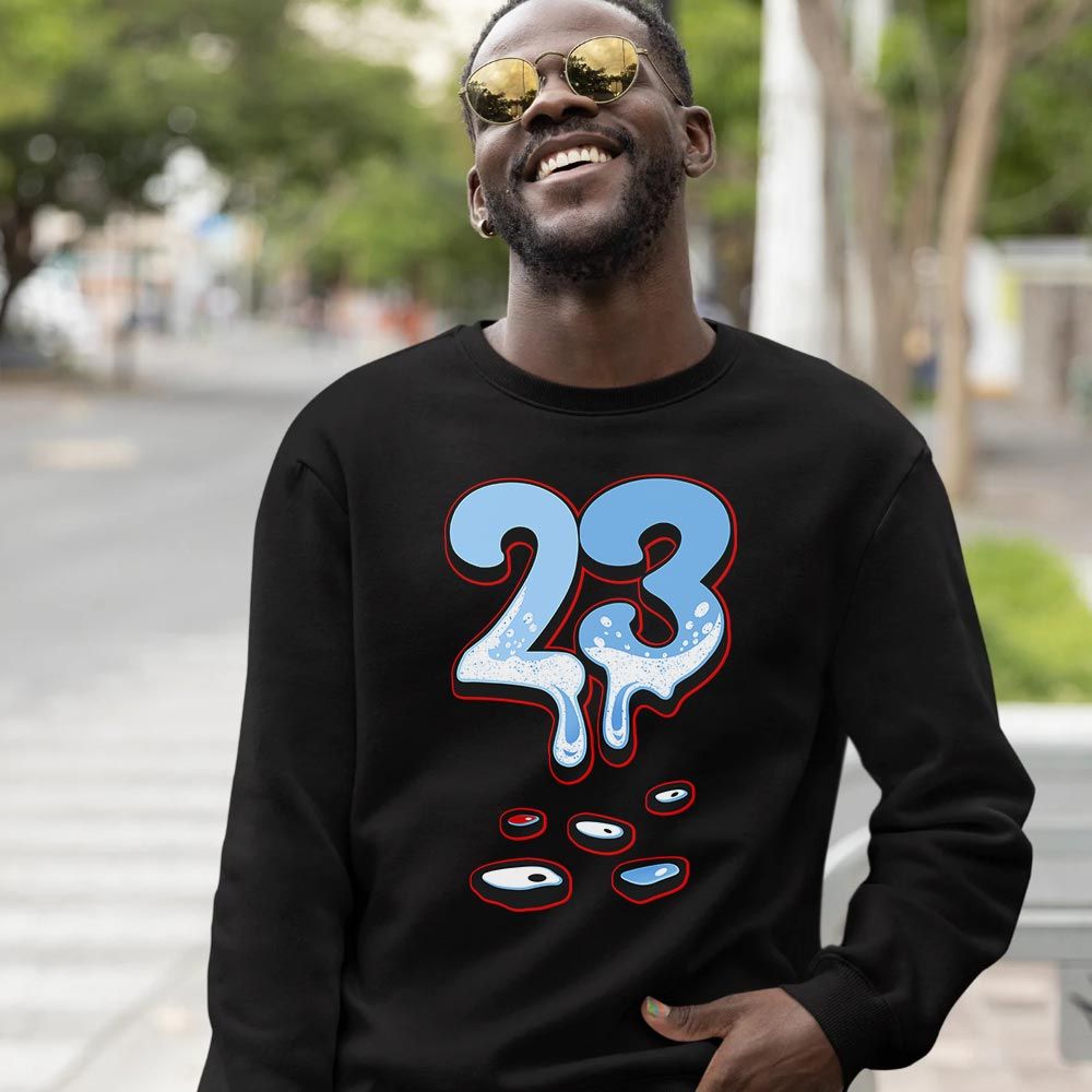 Dripping 23 Sneaker Shirt Match Retro University Blue 5s, Jordan 5 University Blue MKO T-Shirt Dripping 23 Sneaker Shirt Match Retro University Blue 5s, Jordan 5 University Blue MKO T-Shirt