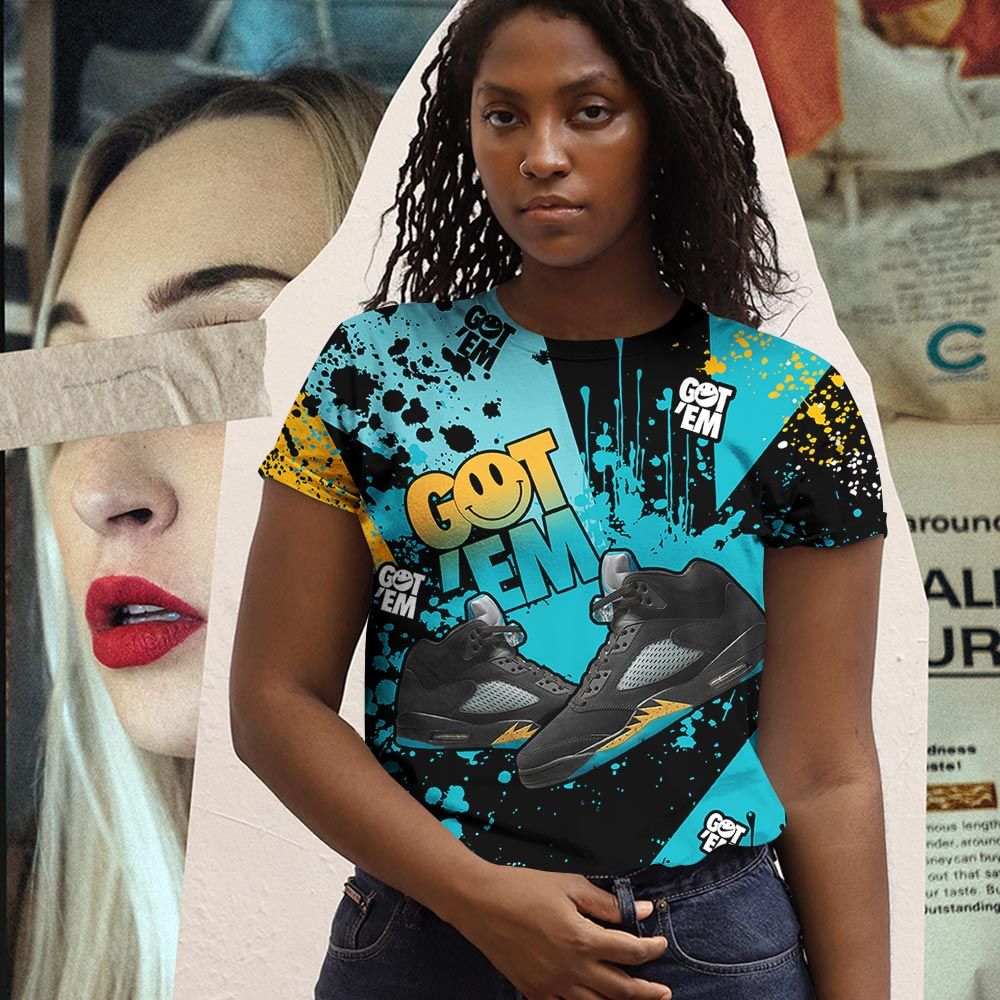 Dripping Got Em Shoes Smile Sneaker Shirt Match 2023 Retro Aqua 5S, Jordan 5 Aqua Hoodie Sweatshirt Tee All Over Print MKO Shirt Dripping Got Em Shoes Smile Sneaker Shirt Match 2023 Retro Aqua 5S, Jordan 5 Aqua Hoodie Sweatshirt Tee All Over Print MKO Shirt