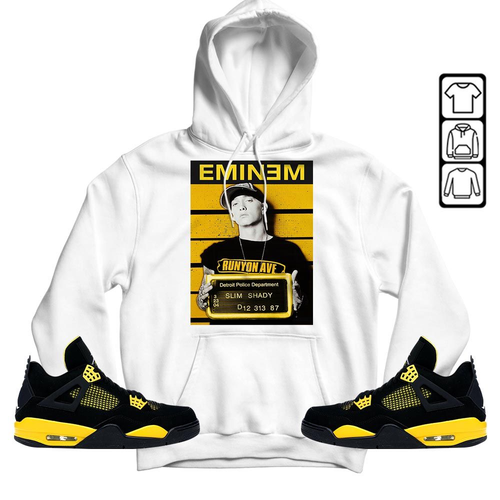 Eminem Sneaker Shirt Match 2023 Thunder 4s, Jordan Retro 4 Thunder MKO T-Shirt