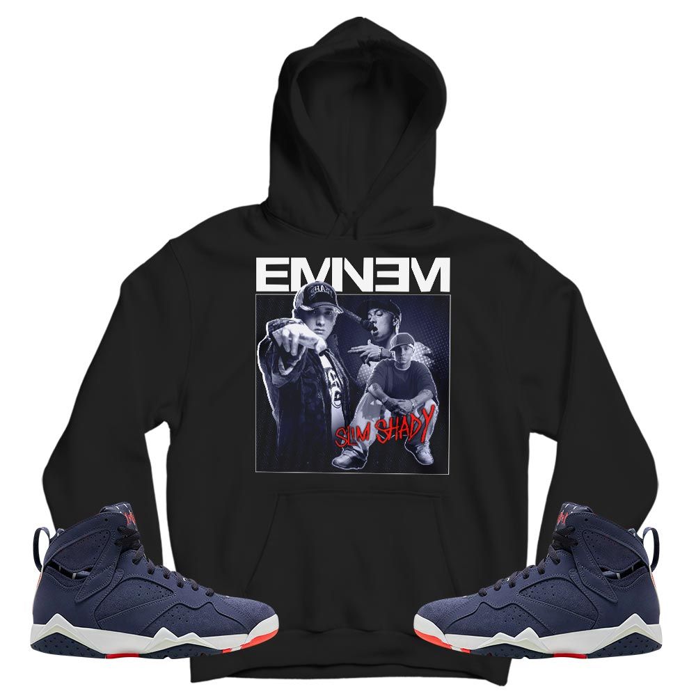 Eminem Sneaker Shirt Match 7 Neutral Indigo, Jordan 7 Quai 54 MKO T-Shirt