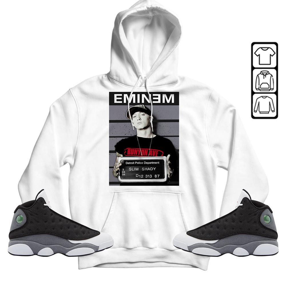 Eminem Sneaker Shirt Match Black Flint 13s, Jordan Retro 13 Black Flint MKO T-Shirt