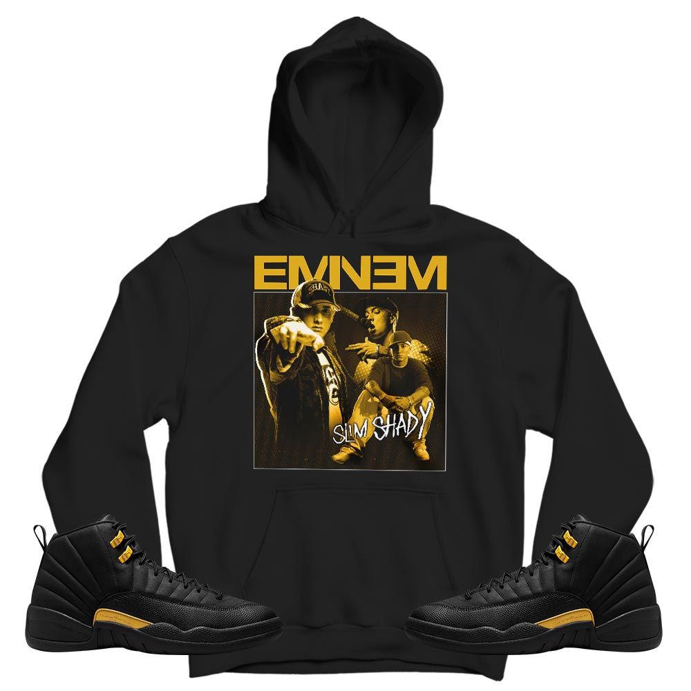 Eminem Sneaker Shirt Match Black Taxi 12s, Jordan 12 Retro Black Taxi MKO T-Shirt