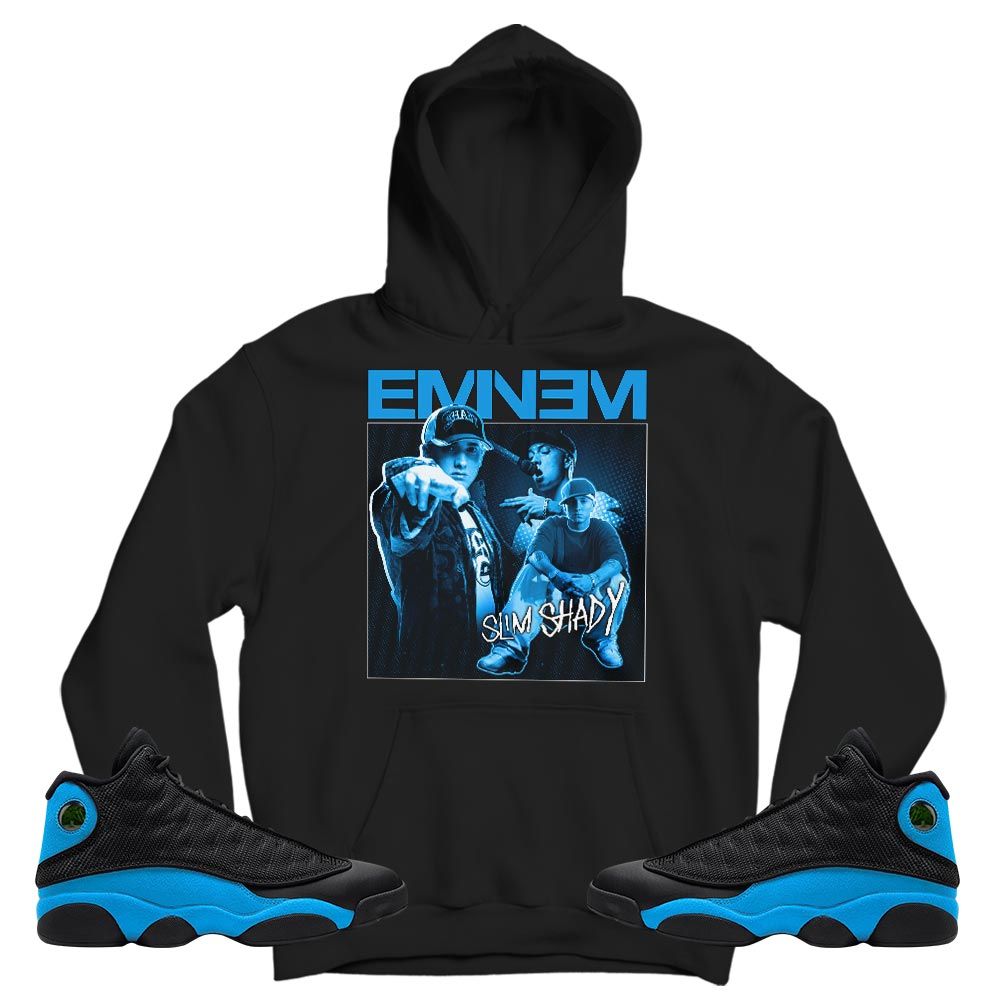 Eminem Sneaker Shirt Match Black University Blue 13s, Jordan 13 Black University Blue 2022 MKO T-Shirt