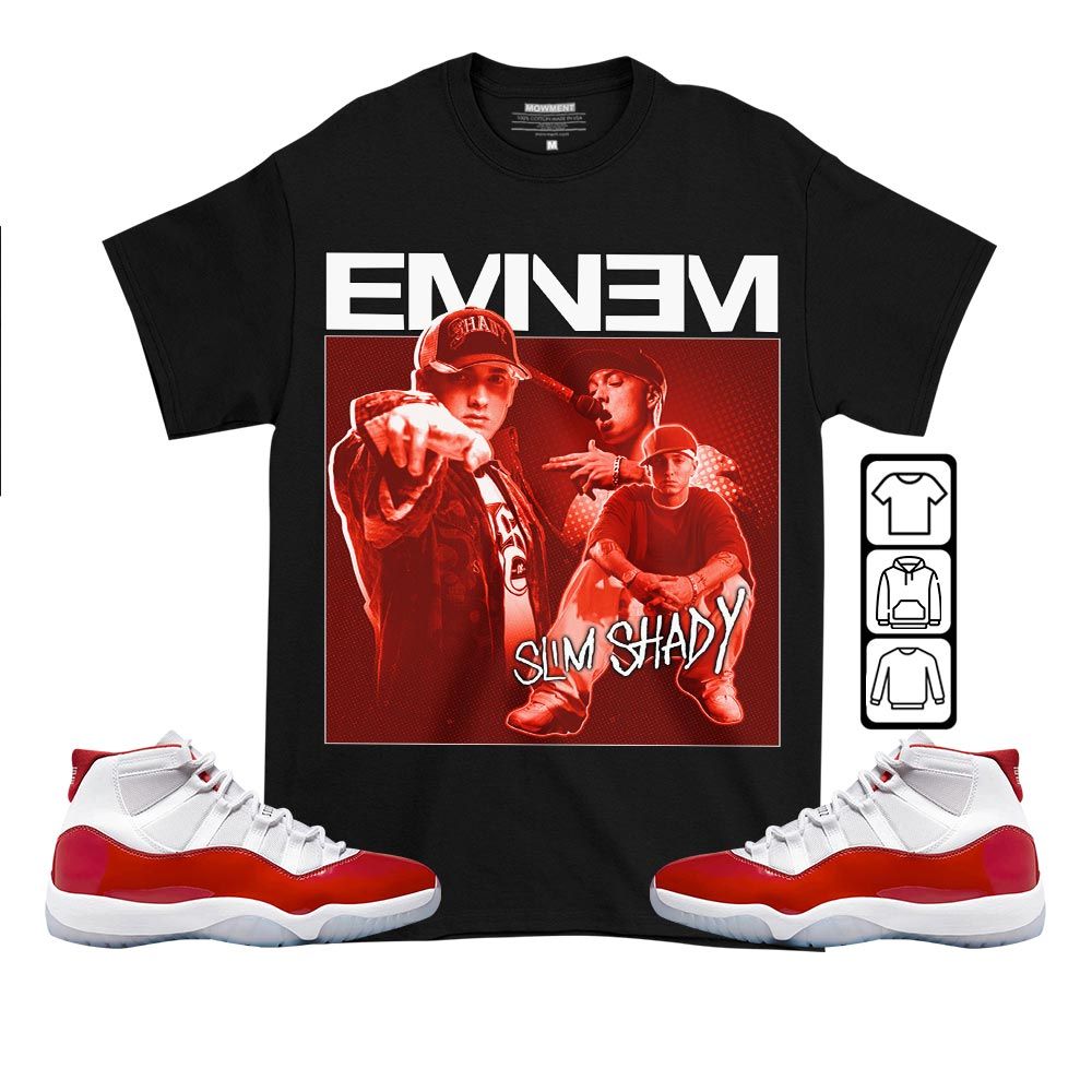 Eminem Sneaker Shirt Match Cherry 11s, Jordan 11 Retro Cherry MKO T-Shirt