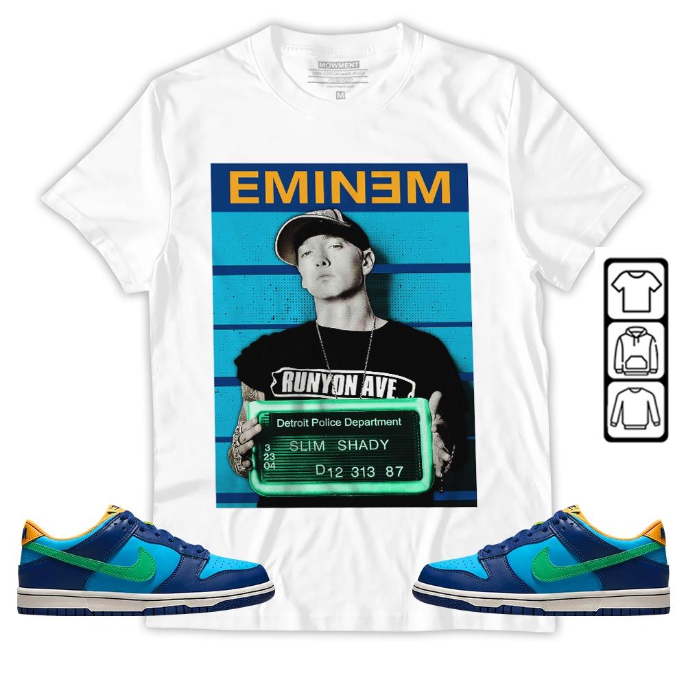 Eminem Sneaker Shirt Match Dunk Low GS Kyrie, Dunk Low GS Electric Algae MKO Hoodie