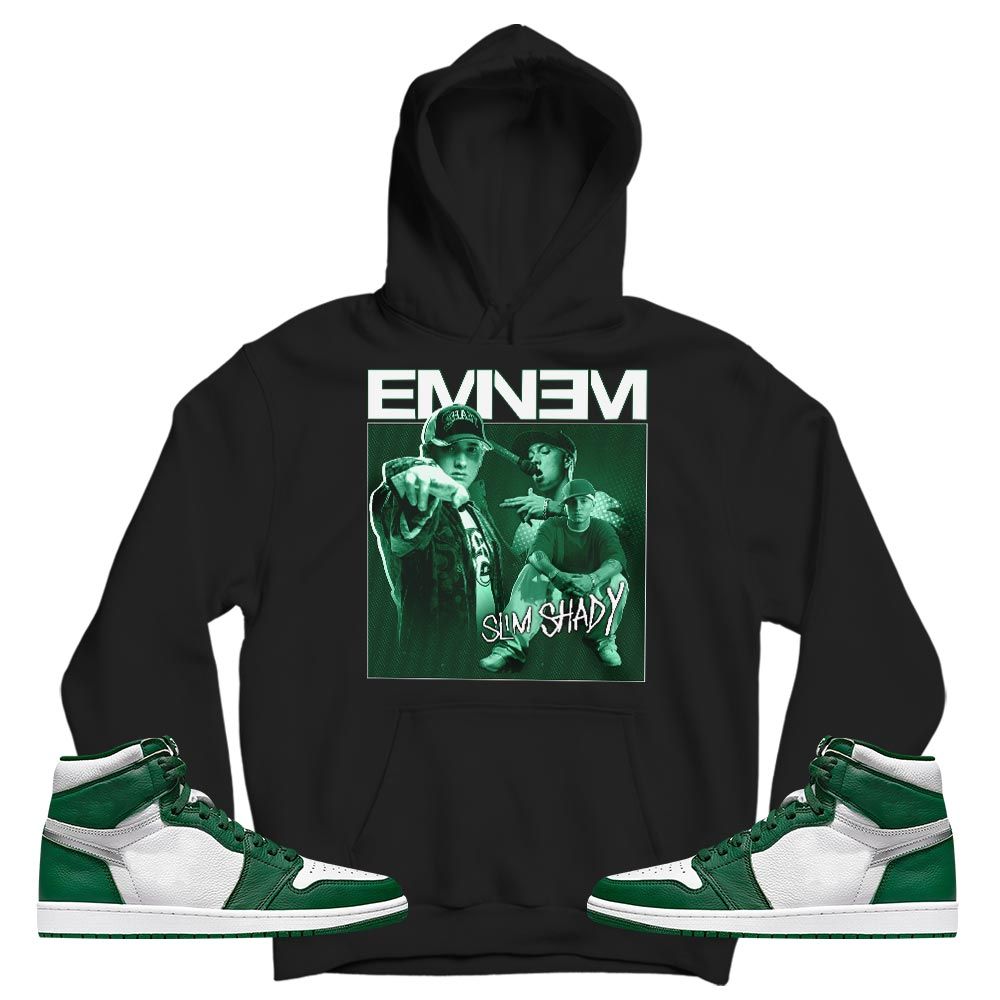 Eminem Sneaker Shirt Match High Gorge Green 1s, Jordan 1 Retro High Gorge Green MKO T-Shirt