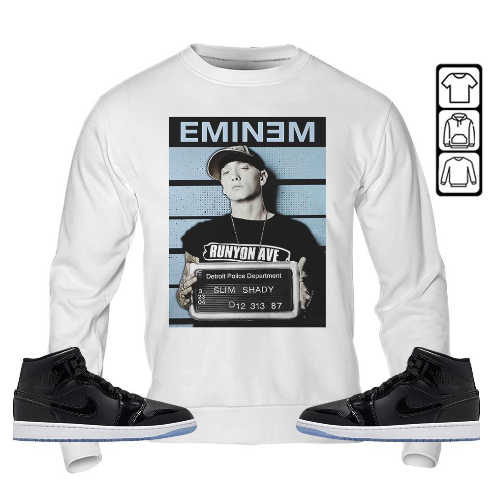 Eminem Sneaker Shirt Match Space Jam 1s, Jordan 1 Mid Space Jam MKO Sweatshirt Eminem Sneaker Shirt Match Space Jam 1s, Jordan 1 Mid Space Jam MKO Sweatshirt