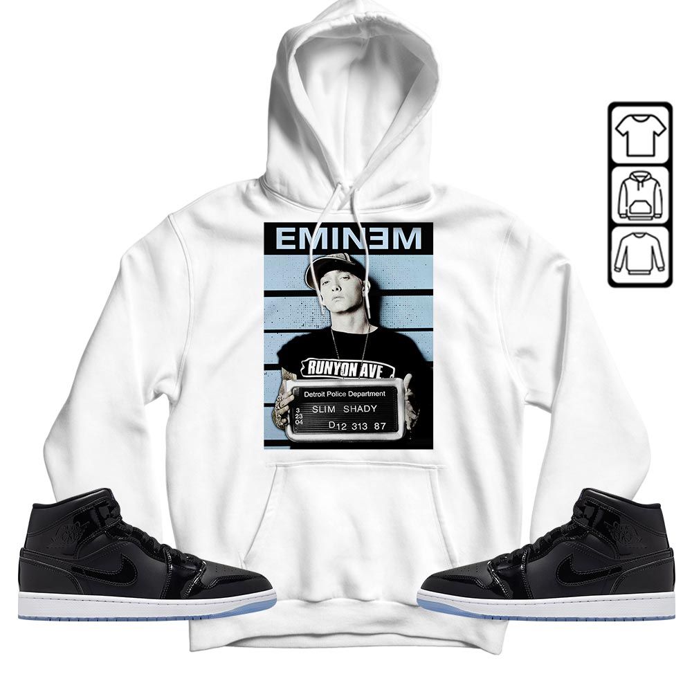 Eminem Sneaker Shirt Match Space Jam 1s, Jordan 1 Mid Space Jam MKO T-Shirt