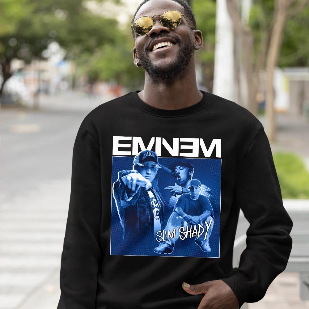 Eminem Sneaker Shirt Match True Blue 1s, Jordan 1 High OG True Blue MKO T-Shirt Eminem Sneaker Shirt Match True Blue 1s, Jordan 1 High OG True Blue MKO T-Shirt