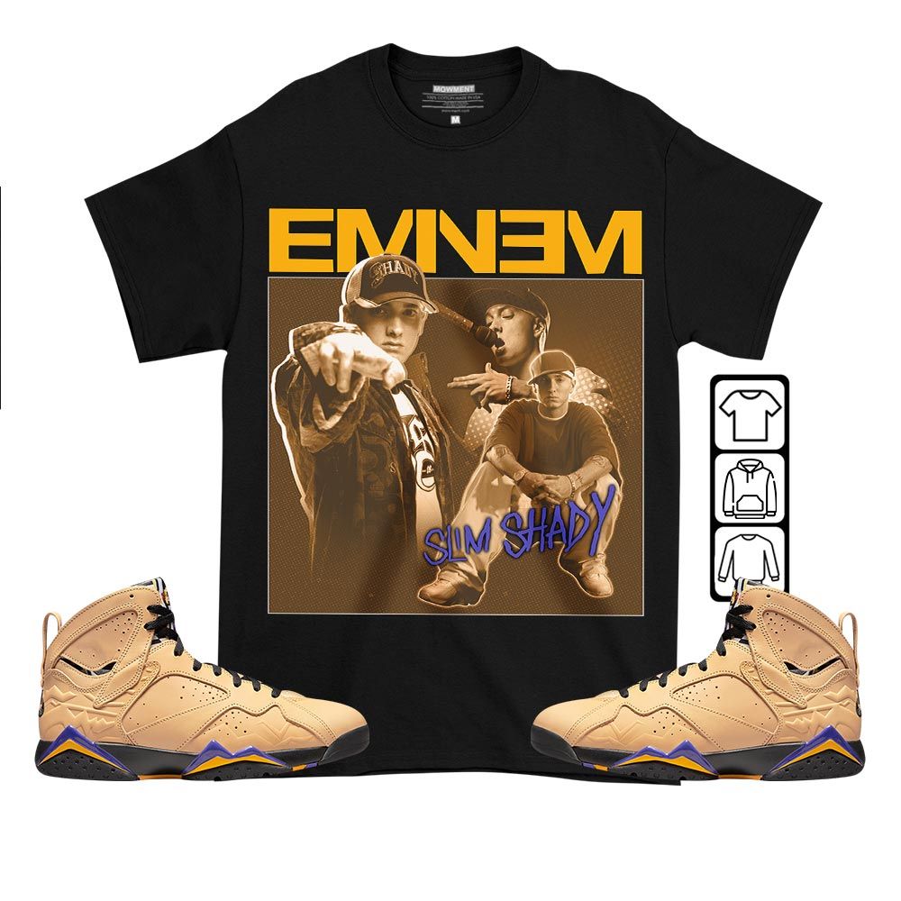Eminem Sneaker Shirt Match Vachetta Tan 7s, Jordan 7 SE Afrobeats MKO T-Shirt Eminem Sneaker Shirt Match Vachetta Tan 7s, Jordan 7 SE Afrobeats MKO T-Shirt