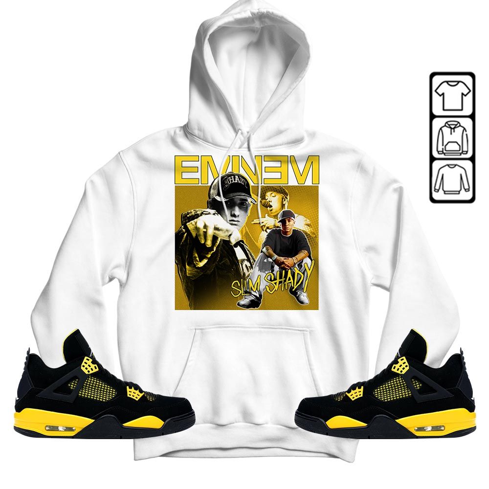 Eminem2 Sneaker Shirt Match 2023 Thunder 4s, Jordan Retro 4 Thunder MKO T-Shirt