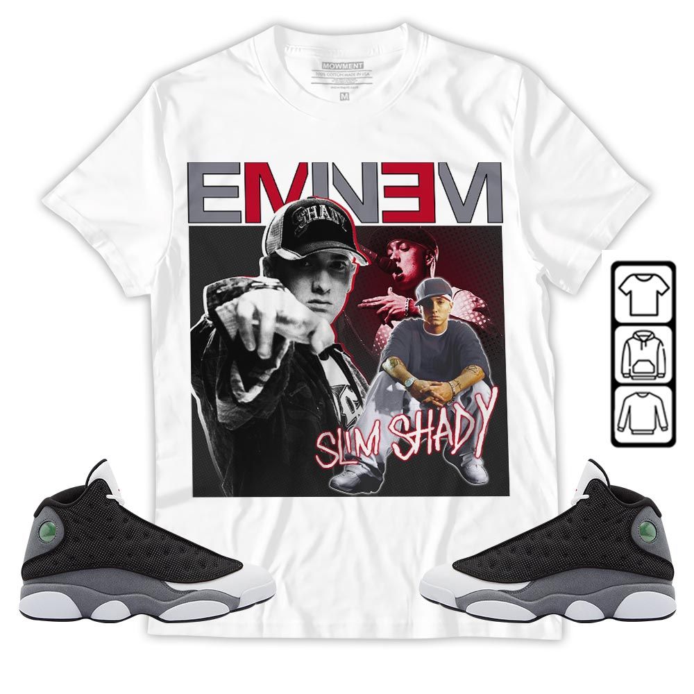 Eminem2 Sneaker Shirt Match Black Flint 13s, Jordan Retro 13 Black Flint MKO Hoodie