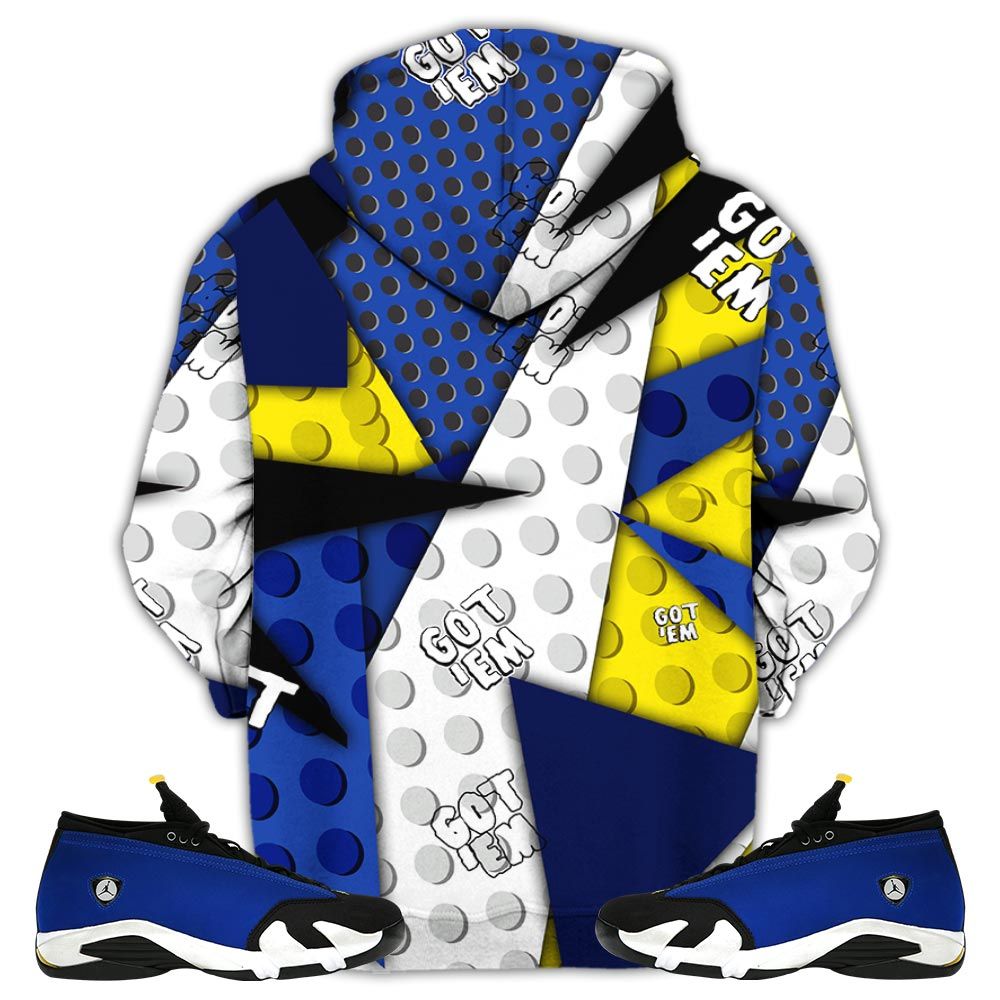 Flintstones Cute Got Em Sneaker Shirt Match 2023 Blue Laney 14S, Jordan 14 Laney Hoodie Sweatshirt Tee All Over Print MKO Shirt