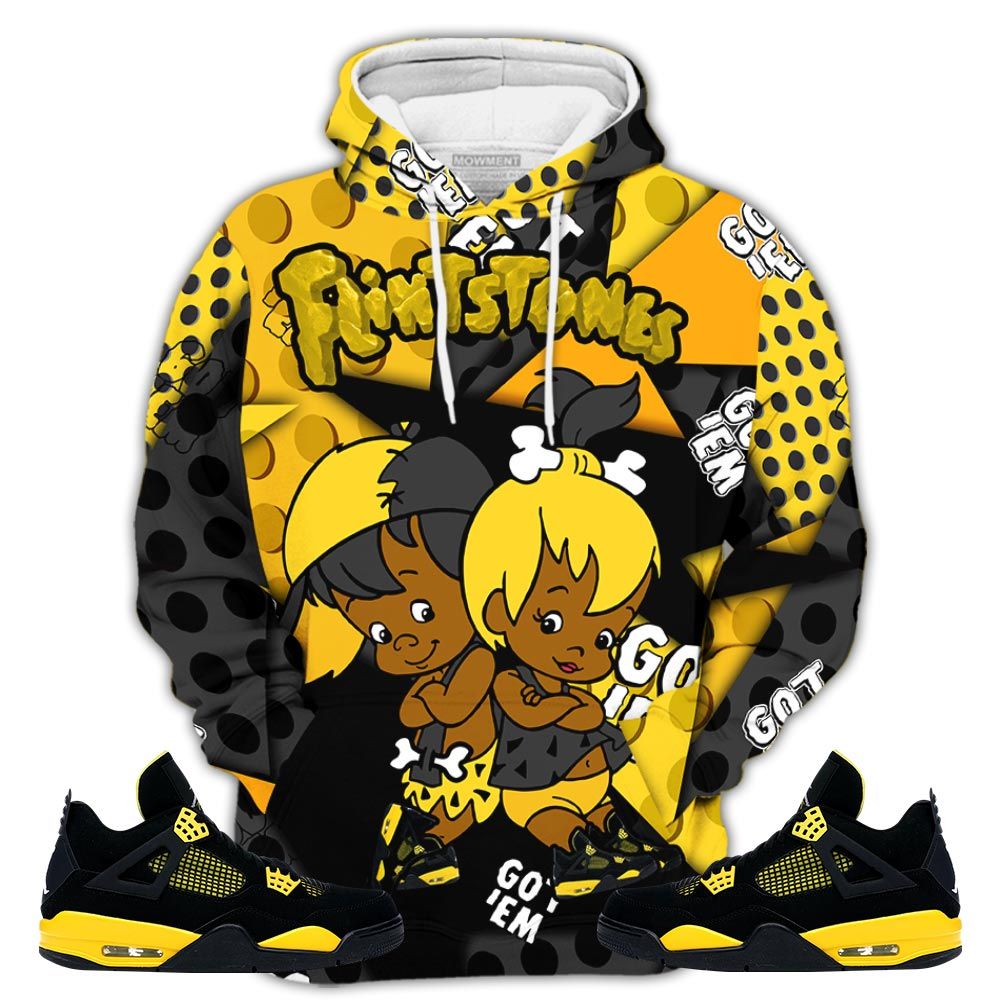 Flintstones Cute Got Em Sneaker Shirt Match 2023 Thunder 4S, Jordan Retro 4 Thunder Hoodie Sweatshirt Tee All Over Print MKO Shirt Flintstones Cute Got Em Sneaker Shirt Match 2023 Thunder 4S, Jordan Retro 4 Thunder Hoodie Sweatshirt Tee All Over Print MKO Shirt