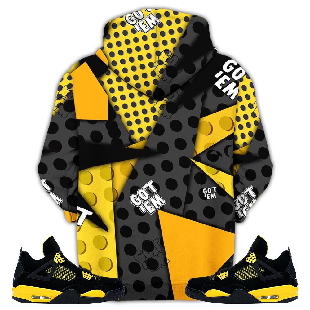 Flintstones Cute Got Em Sneaker Shirt Match 2023 Thunder 4S, Jordan Retro 4 Thunder Hoodie Sweatshirt Tee All Over Print MKO Shirt