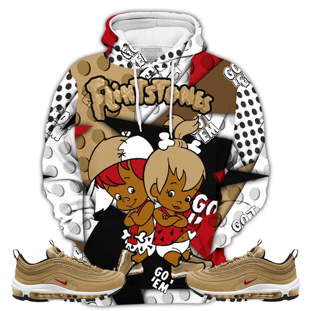 Flintstones Cute Got Em Sneaker Shirt Match Air Max 97 Metallic Gold, Air Max 97 Gold Bullet Hoodie Sweatshirt Tee All Over Print MKO Shirt