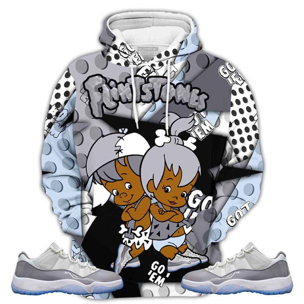 Flintstones Cute Got Em Sneaker Shirt Match Cement Grey 11S, Jordan 11 Low Cement Grey Hoodie Sweatshirt Tee All Over Print MKO Shirt