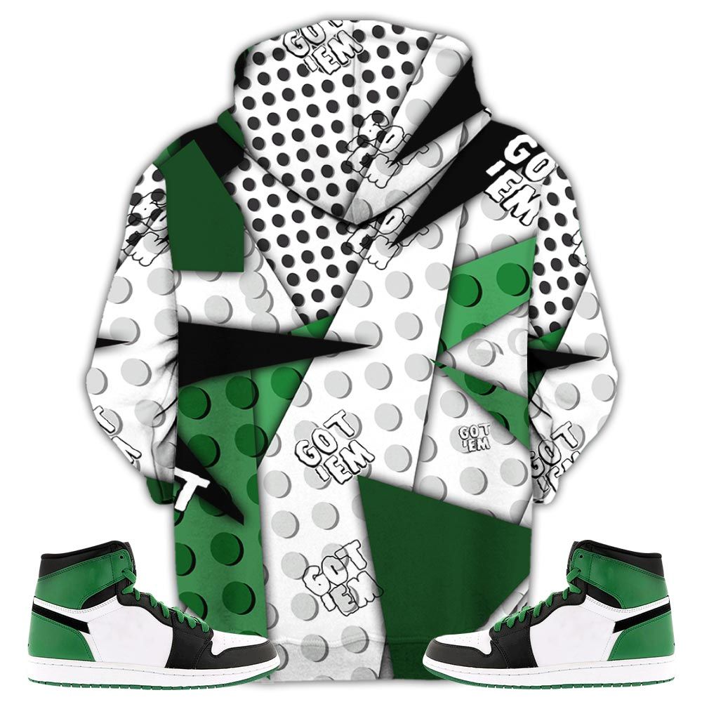 Flintstones Cute Got Em Sneaker Shirt Match Lucky Green 1S, Jordan 1 Lucky Green Hoodie Sweatshirt Tee All Over Print MKO Shirt