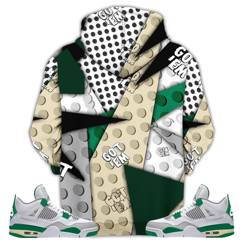 Flintstones Cute Got Em Sneaker Shirt Match Retro Pine Green 4S, Jordan 4 Pine Green Hoodie Sweatshirt Tee All Over Print MKO Shirt