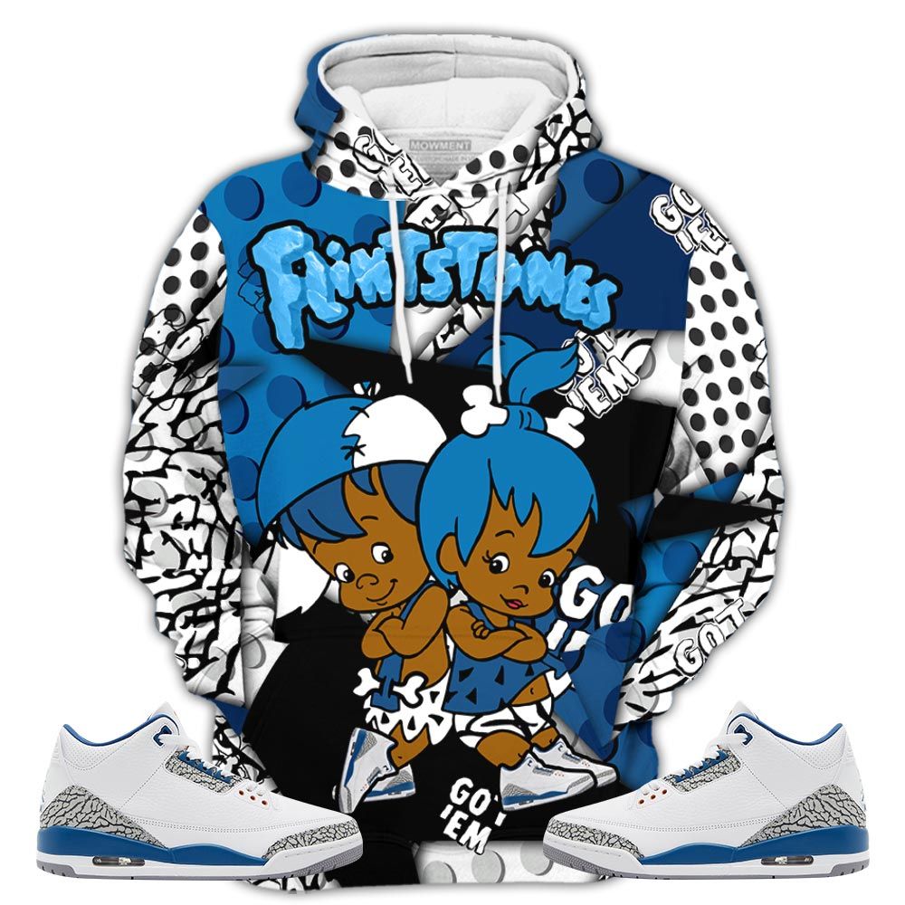 Flintstones Cute Got Em Sneaker Shirt Match Wizards 3S, Jordan Retro 3 Wizards Hoodie Sweatshirt Tee All Over Print MKO Shirt