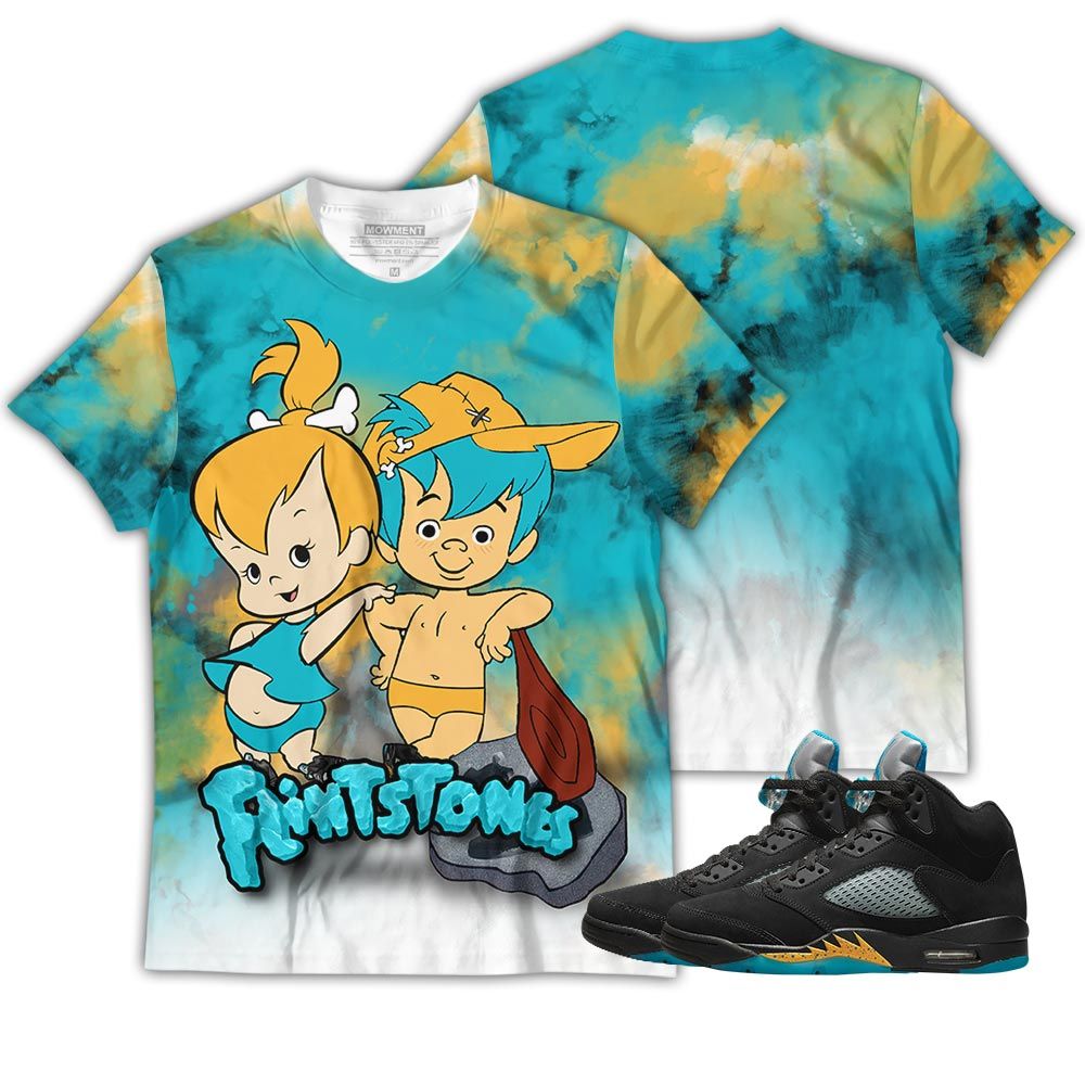 Flintstones Tiedye Sneaker Shirt Match 2023 Retro Aqua 5S, Jordan 5 Aqua Hoodie Sweatshirt Tee All Over Print MKO Shirt Flintstones Tiedye Sneaker Shirt Match 2023 Retro Aqua 5S, Jordan 5 Aqua Hoodie Sweatshirt Tee All Over Print MKO Shirt