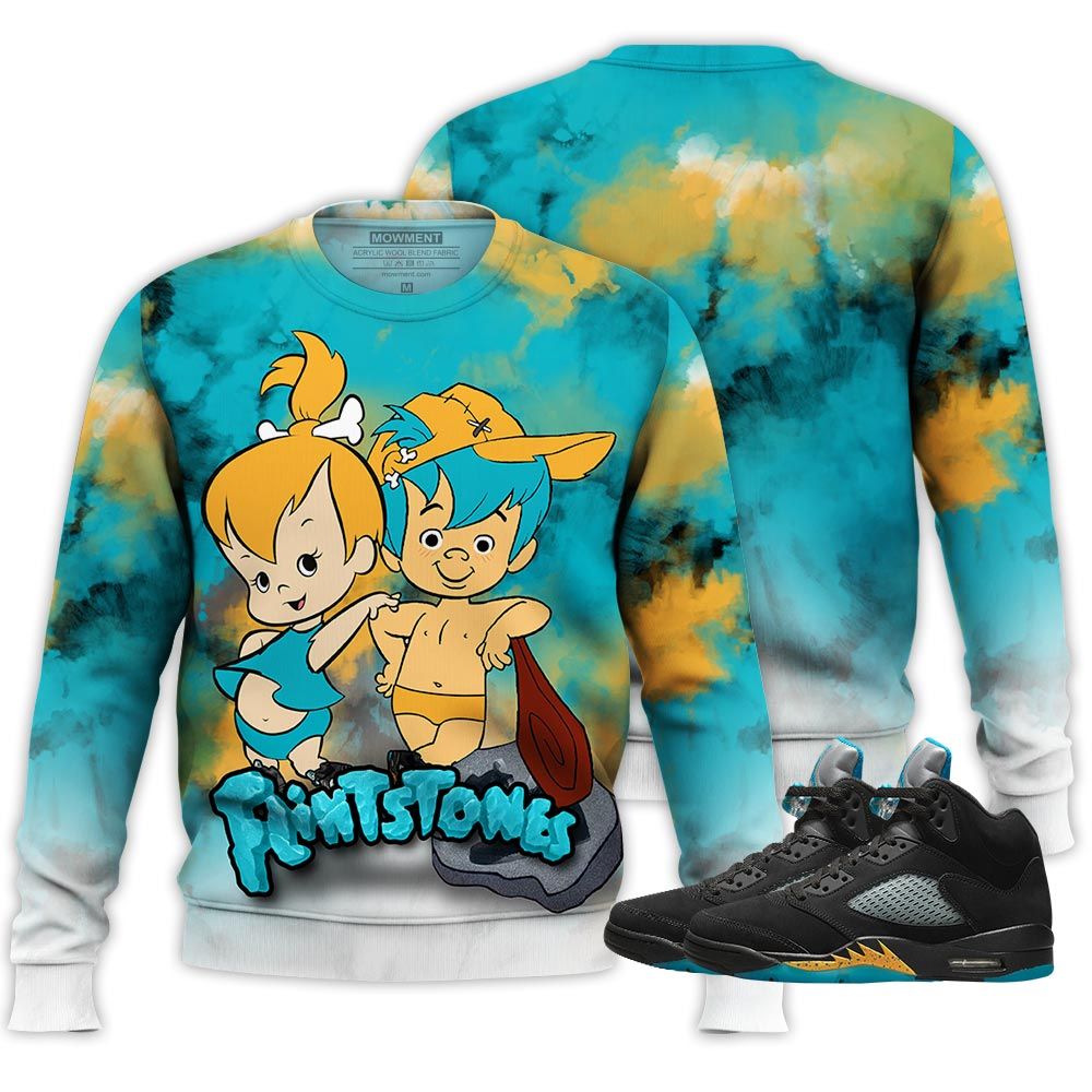 Flintstones Tiedye Sneaker Shirt Match 2023 Retro Aqua 5S, Jordan 5 Aqua Hoodie Sweatshirt Tee All Over Print MKO Shirt Flintstones Tiedye Sneaker Shirt Match 2023 Retro Aqua 5S, Jordan 5 Aqua Hoodie Sweatshirt Tee All Over Print MKO Shirt