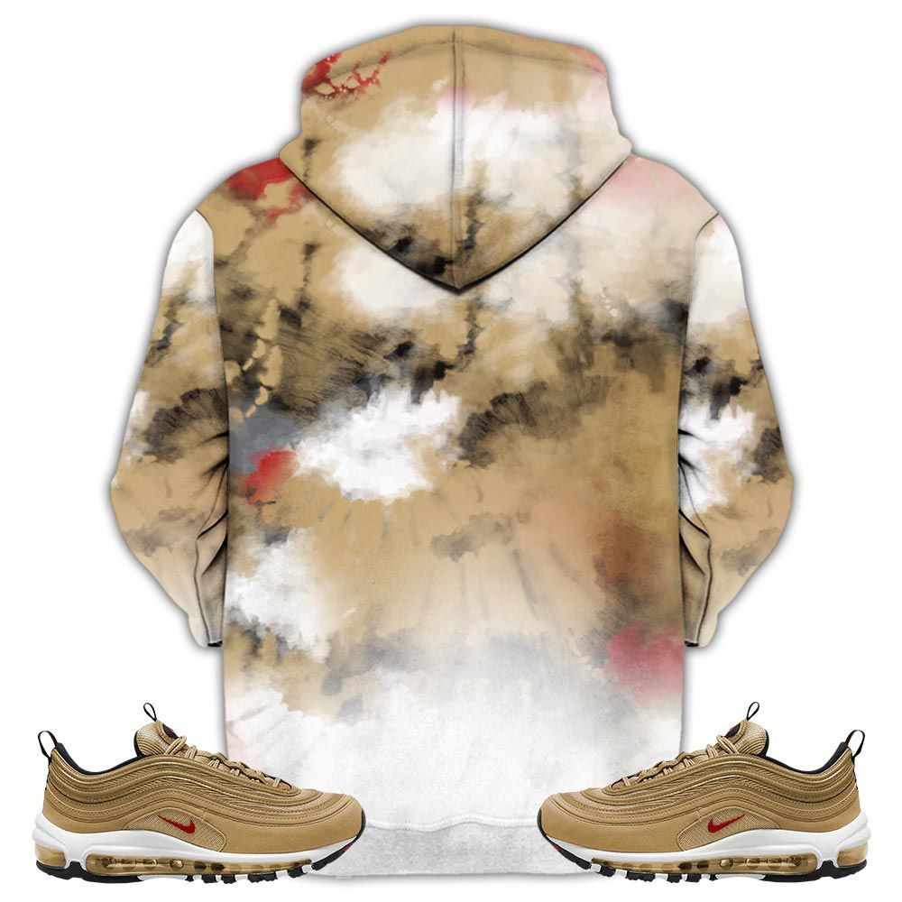 Flintstones Tiedye Sneaker Shirt Match Air Max 97 Metallic Gold, Air Max 97 Gold Bullet Hoodie Sweatshirt Tee All Over Print MKO Shirt