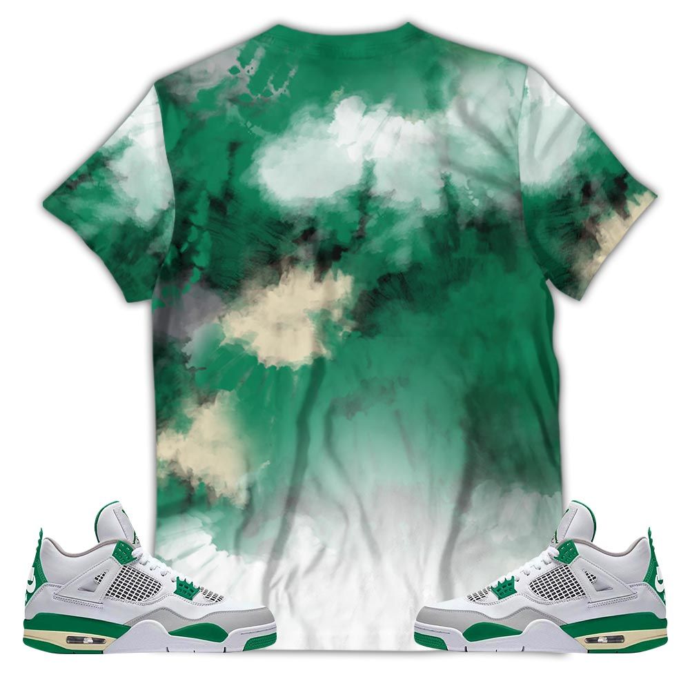 Flintstones Tiedye Sneaker Shirt Match Retro Pine Green 4S, Jordan 4 Pine Green Hoodie Sweatshirt Tee All Over Print MKO Shirt