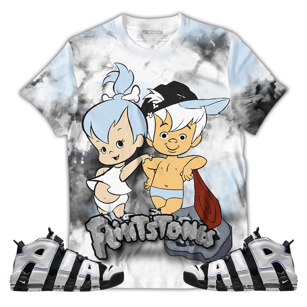 Flintstones Tiedye Sneaker Shirt Match Uptempo Cobalt Bliss, Air More Uptempo Cobalt Bliss Hoodie Sweatshirt Tee All Over Print MKO Shirt